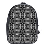 Black And White Ethnic Pattern School Bag (XL) Front