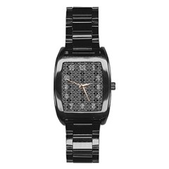 Black And White Ethnic Pattern Stainless Steel Barrel Watch by dflcprints