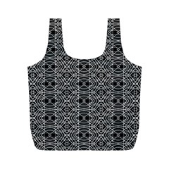 Black And White Ethnic Pattern Full Print Recycle Bags (m)  by dflcprints