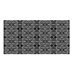 Black And White Ethnic Pattern Satin Shawl by dflcprints