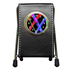 Xmas Light Paintings Pen Holder Desk Clocks by Celenk