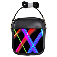 Xmas Light Paintings Girls Sling Bags by Celenk