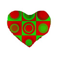 Redg Reen Christmas Background Standard 16  Premium Flano Heart Shape Cushions by Celenk