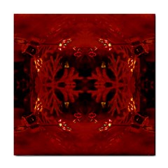 Red Abstract Tile Coasters by Celenk