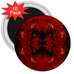 Red Abstract 3  Magnets (10 Pack)  by Celenk