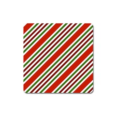 Christmas Color Stripes Square Magnet by Celenk