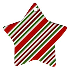 Christmas Color Stripes Star Ornament (two Sides) by Celenk