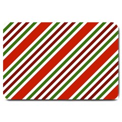 Christmas Color Stripes Large Doormat  by Celenk