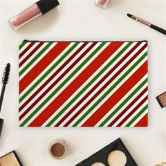 Christmas Color Stripes Cosmetic Bag (large)  by Celenk