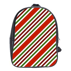 Christmas Color Stripes School Bag (large) by Celenk