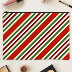 Christmas Color Stripes Cosmetic Bag (xxxl)  by Celenk