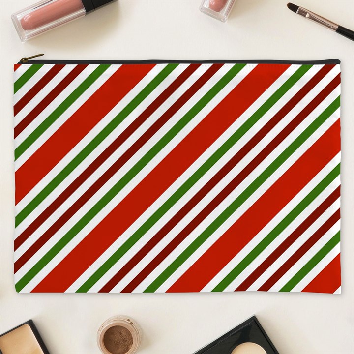 Christmas Color Stripes Cosmetic Bag (XXXL) 