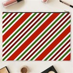 Christmas Color Stripes Cosmetic Bag (XXXL)  Back