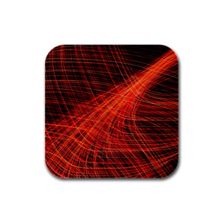 A Christmas Light Painting Rubber Square Coaster (4 pack) 