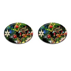 Decoration Christmas Celebration Gold Cufflinks (oval) by Celenk