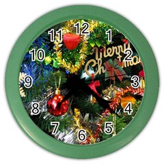 Decoration Christmas Celebration Gold Color Wall Clocks by Celenk