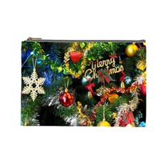 Decoration Christmas Celebration Gold Cosmetic Bag (large)  by Celenk