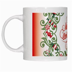 Merry Christmas Wreath White Mugs