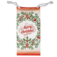 Merry Christmas Wreath Jewelry Bag by Celenk