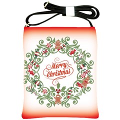 Merry Christmas Wreath Shoulder Sling Bags by Celenk