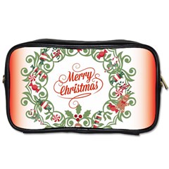 Merry Christmas Wreath Toiletries Bags 2-side by Celenk