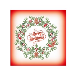 Merry Christmas Wreath Small Satin Scarf (square) by Celenk