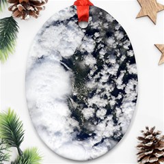 Earth Right Now Oval Ornament (two Sides) by Celenk