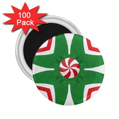 Candy Cane Kaleidoscope 2 25  Magnets (100 Pack)  by Celenk