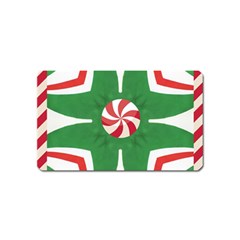 Candy Cane Kaleidoscope Magnet (name Card) by Celenk