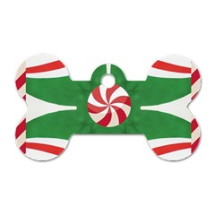 Candy Cane Kaleidoscope Dog Tag Bone (two Sides) by Celenk