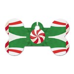 Candy Cane Kaleidoscope Dog Tag Bone (Two Sides) Front