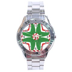 Candy Cane Kaleidoscope Stainless Steel Analogue Watch by Celenk