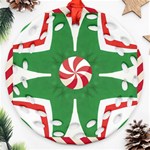 Candy Cane Kaleidoscope Ornament (Round Filigree) Front