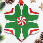 Candy Cane Kaleidoscope Snowflake Ornament (Two Sides) Back