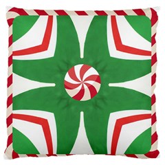 Candy Cane Kaleidoscope Large Flano Cushion Case (two Sides) by Celenk