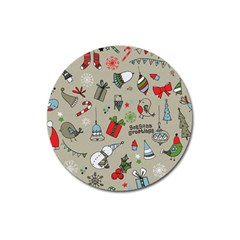 Beautiful Design Christmas Seamless Pattern Magnet 3  (round) by Celenk