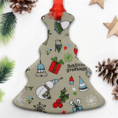 Beautiful Design Christmas Seamless Pattern Christmas Tree Ornament (two Sides) by Celenk