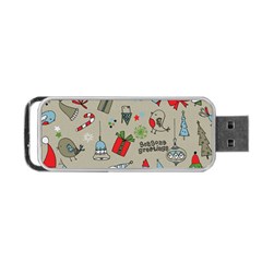 Beautiful Design Christmas Seamless Pattern Portable Usb Flash (one Side) by Celenk