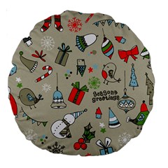 Beautiful Design Christmas Seamless Pattern Large 18  Premium Round Cushions by Celenk