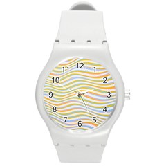 Art Abstract Colorful Colors Round Plastic Sport Watch (m) by Celenk