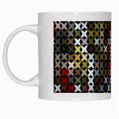 Christmas Cross Stitch Background White Mugs