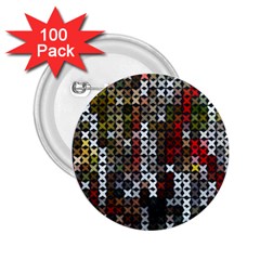 Christmas Cross Stitch Background 2 25  Buttons (100 Pack)  by Celenk