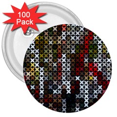 Christmas Cross Stitch Background 3  Buttons (100 Pack)  by Celenk