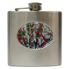 Christmas Cross Stitch Background Hip Flask (6 Oz) by Celenk