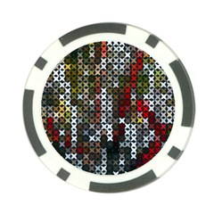 Christmas Cross Stitch Background Poker Chip Card Guard by Celenk