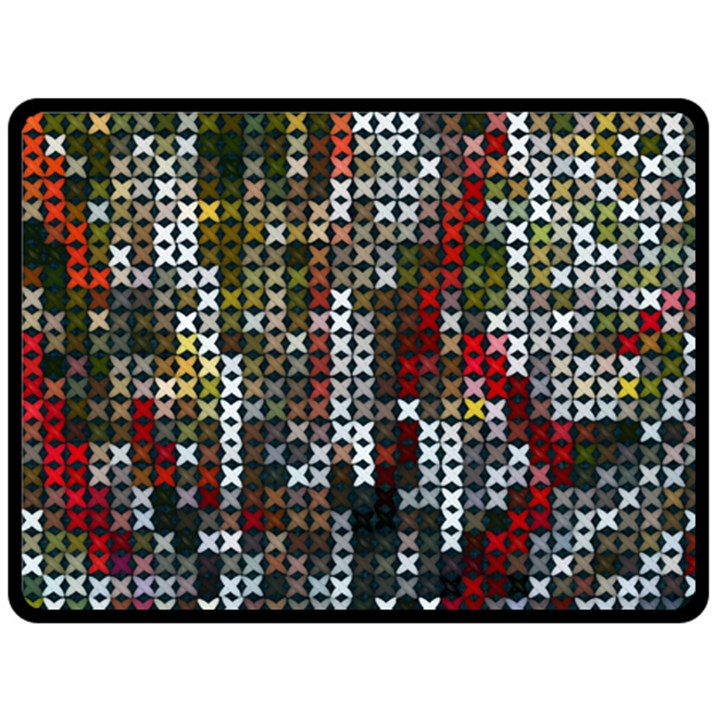 Christmas Cross Stitch Background Fleece Blanket (Large) 