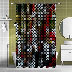 Christmas Cross Stitch Background Shower Curtain 48  X 72  (small)  by Celenk