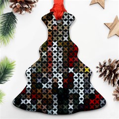 Christmas Cross Stitch Background Christmas Tree Ornament (two Sides) by Celenk