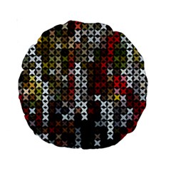 Christmas Cross Stitch Background Standard 15  Premium Round Cushions by Celenk