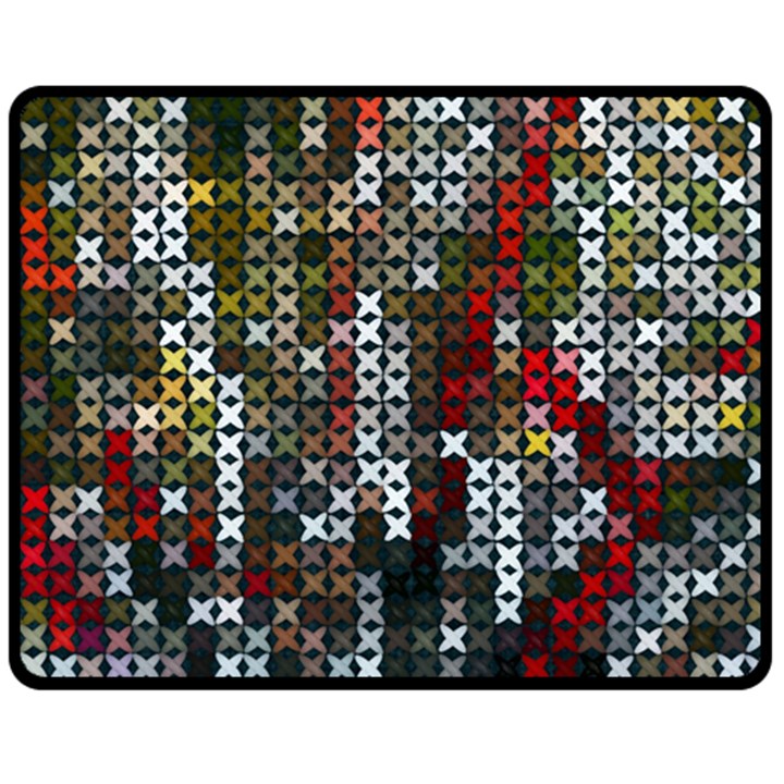 Christmas Cross Stitch Background Double Sided Fleece Blanket (Medium) 